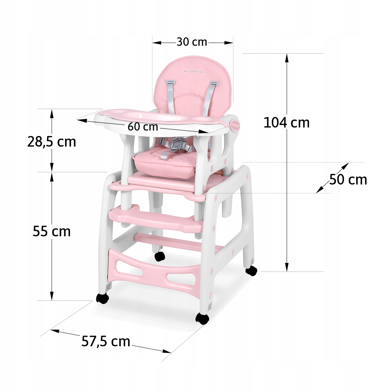 RicoKids Sinco maitinimo kėdutė su šliniaku