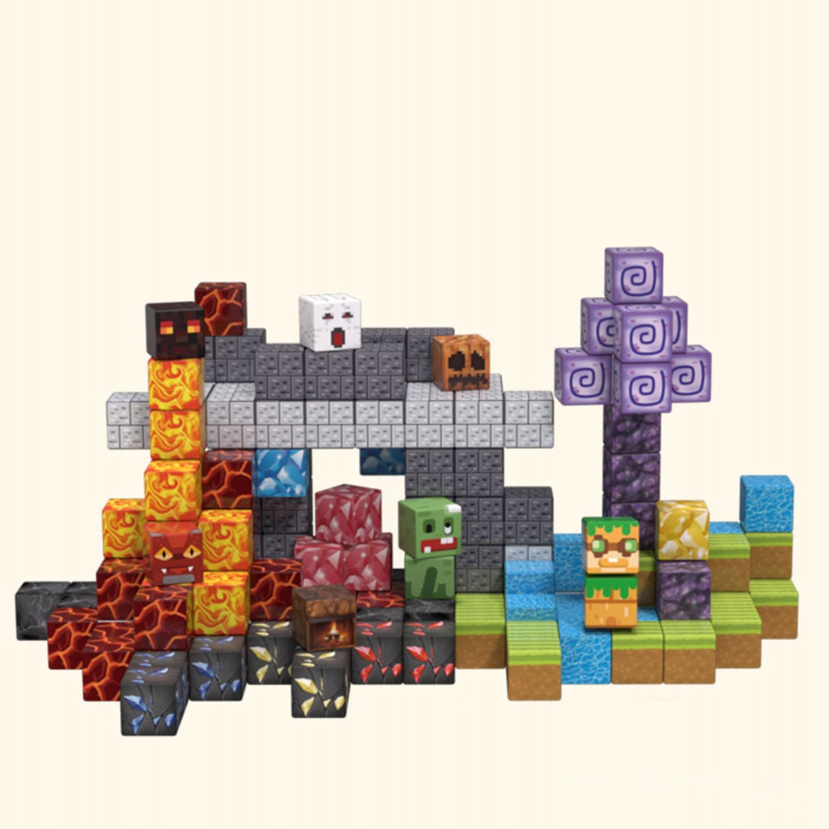 MagWonder magnetinių blokelių Montessori World Cubes rinkinys Mix 100 EL