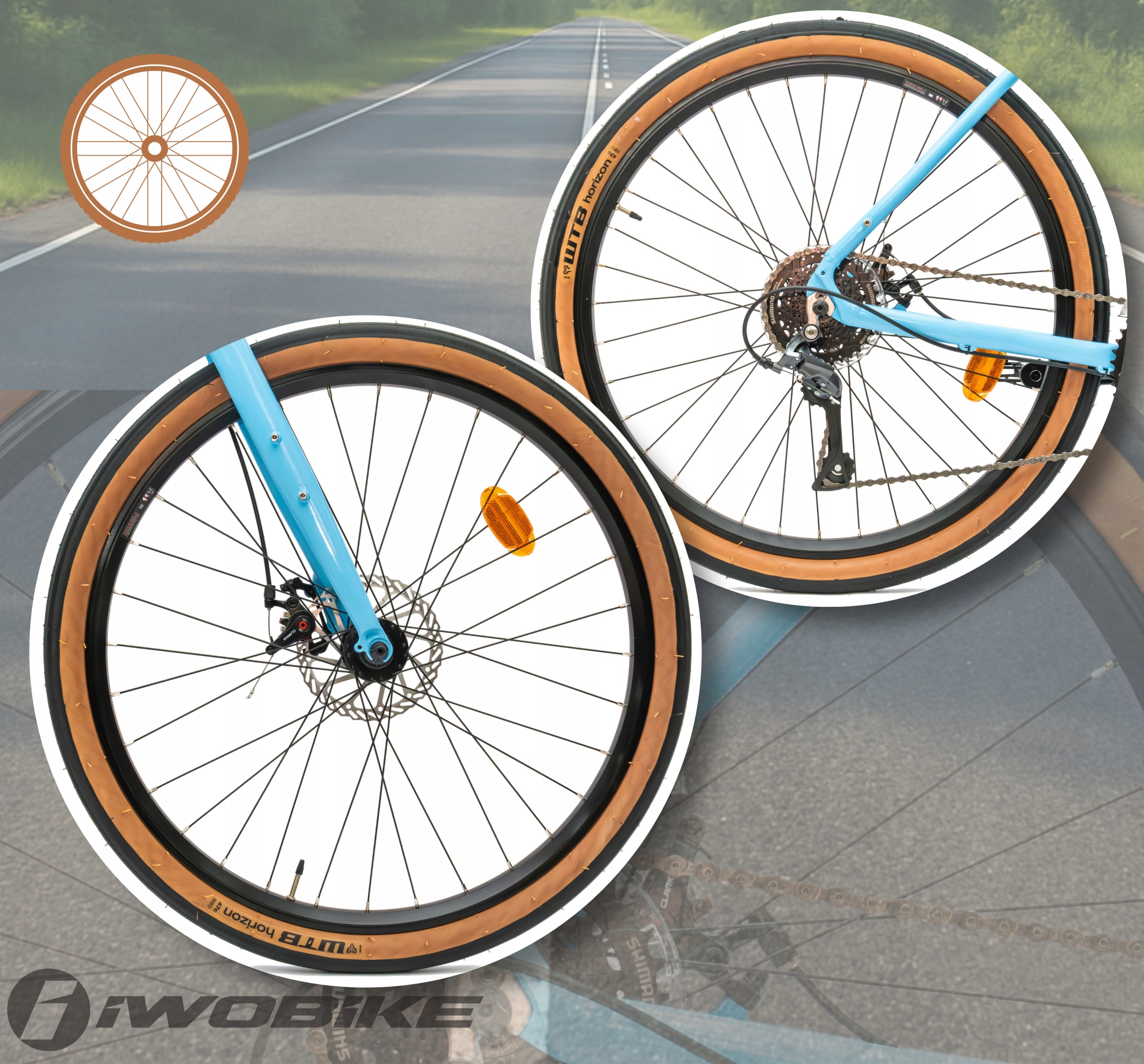 Vyriški žvyro dviračio 27,5 colio „Shimano Claris“ aliuminio diskai „IWOBIKE 2026 Light“