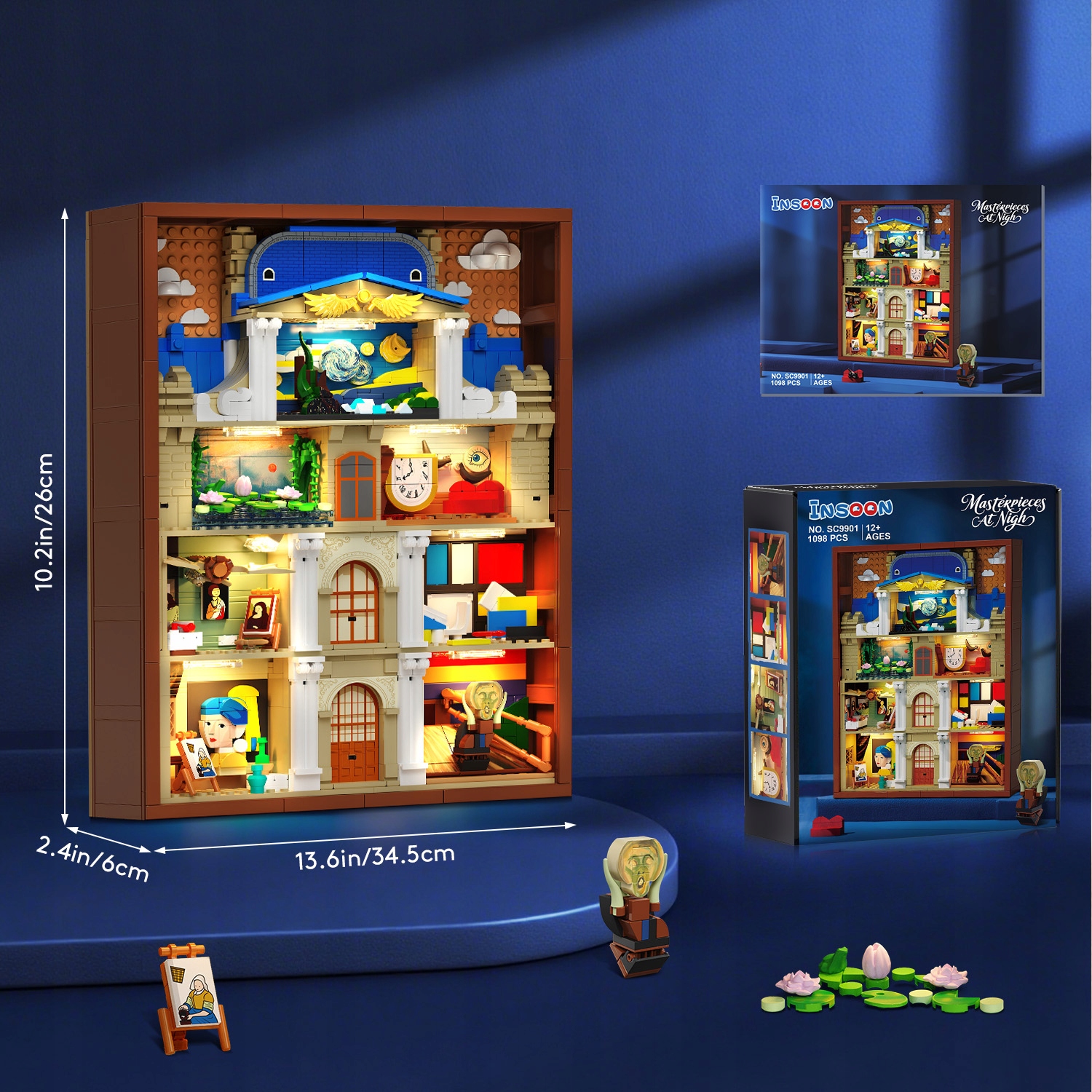 KNYGŲ BLOKAI NOOK PUZZLE HOUSE KNYGNYNAS STARRY NIGHT SCREM DOVANA 7 viename