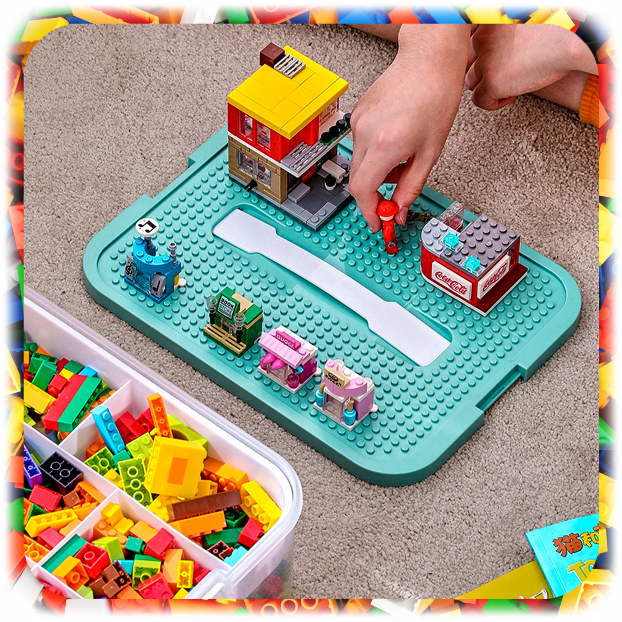 Pixel keturstakšnis Lego kaladėlių konteineris 24 l