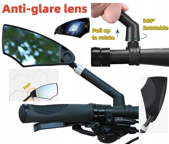 Prox Vision MR-34 dviračio veidrodėlis, kairysis, pasukamas