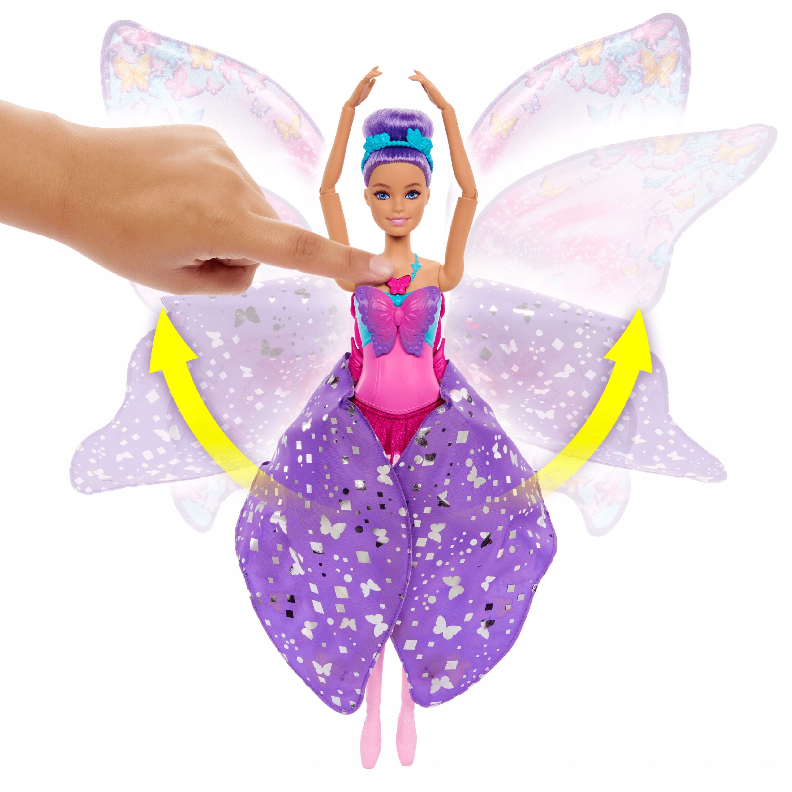 Barbie drugelio balerinė su transformacija ir sparnais