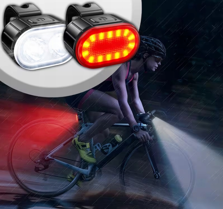 LED dviračio žibintai priekiniai galiniai akumuliatociniai 2 vnt
