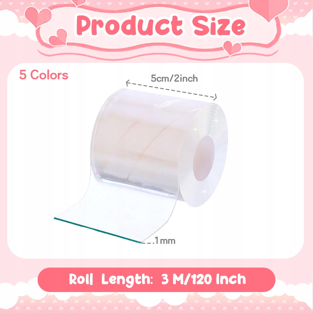 5 ROLL NANO JUOSTOS BURUBULIŲ RINKINYS BURUBULĖLIŲ PŪTIMO DIY Blow Bubble Dvipusis