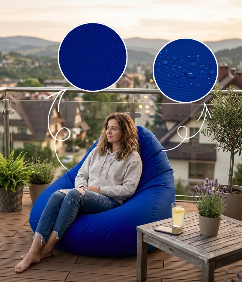 Sako Sack Pouffe 100x90cm Svetainės fotelis Vandeniui atsparus Oxford Antracito Pufas