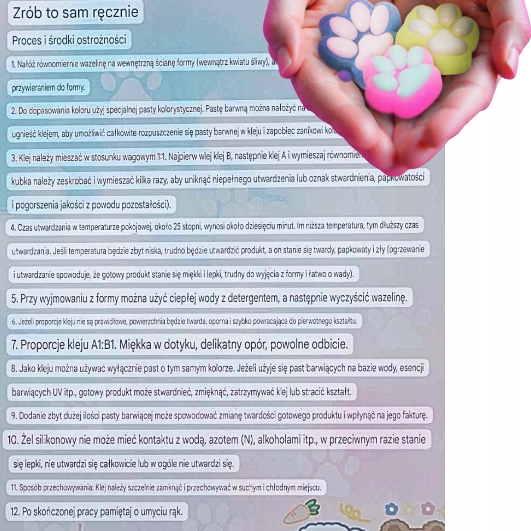 Rinkinys, skirtas sukurti ploną Cat's Paw gumos/plastiko 3 metus +