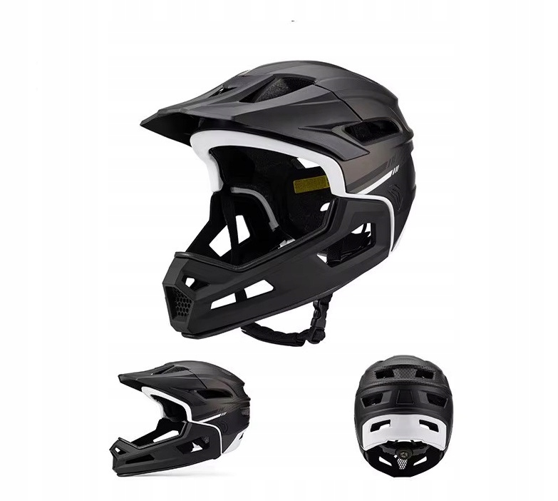 Visą veidą dengiantis MTB dviračio šalmas su nuimama viso veido burna 58-62 cm