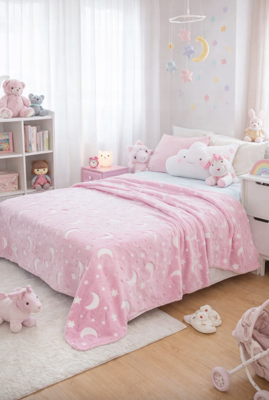 ŠVYTĖJIMAS TAMSIOJE ANTLODĖJE 150X200 ŽVAIGŽDŽIŲ SOFT NICE PLED VAIKAMS ŠVYTĖ