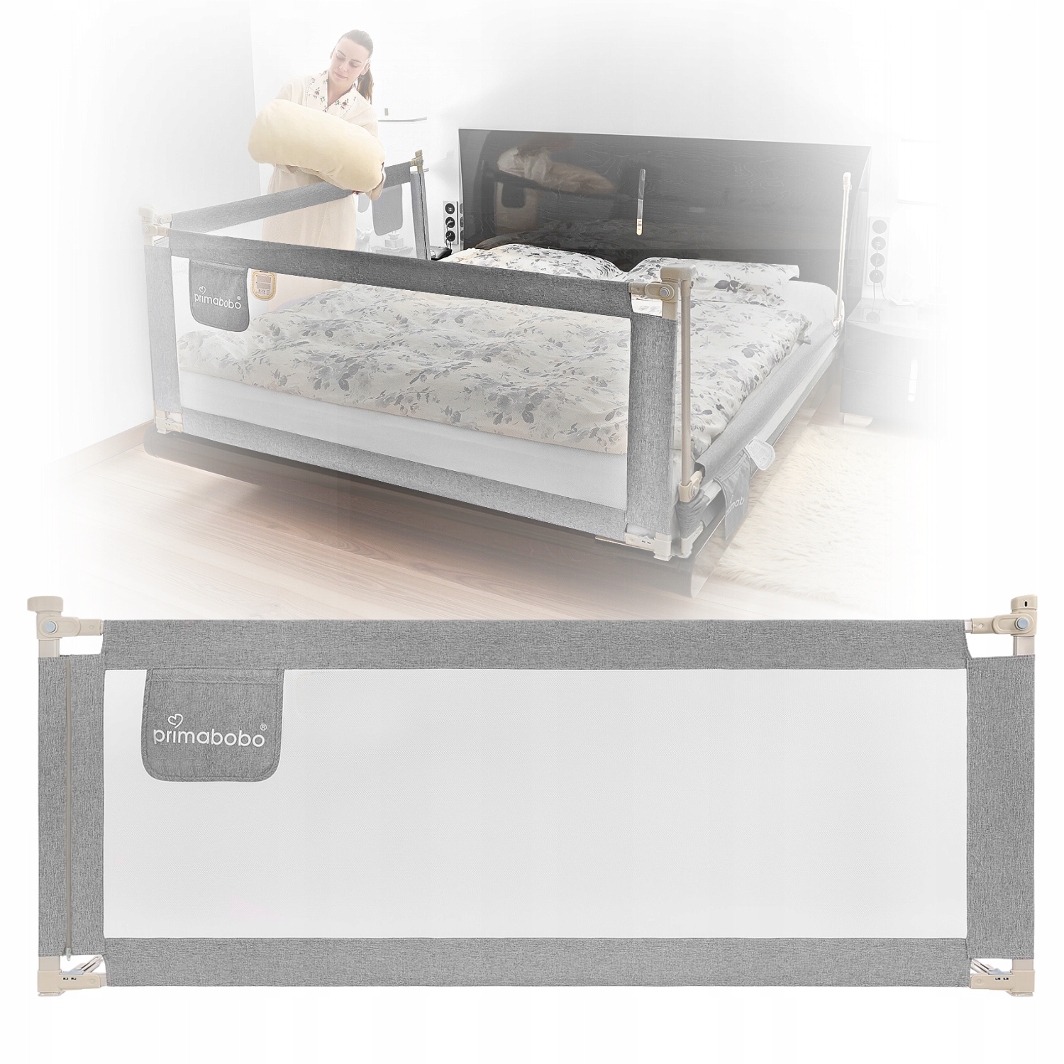Primabobo Classic barjerina lovatėlei 160cm pilka