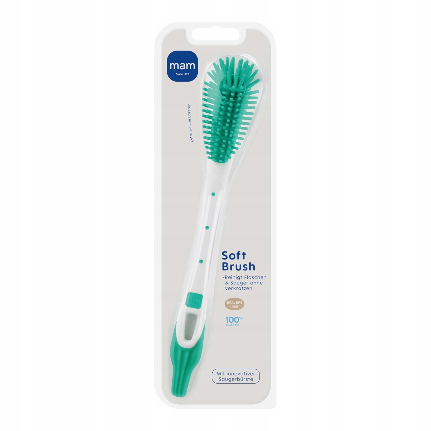 MAM Baby Soft Brush šepetys buteliukų, čiulptukų, puodelių plovimui