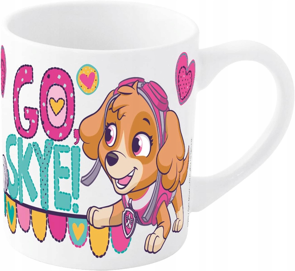 Paw Patrol Go Skye 235 ml (8 uncijos) porcelianinis puodelis dovanų dėžutėje