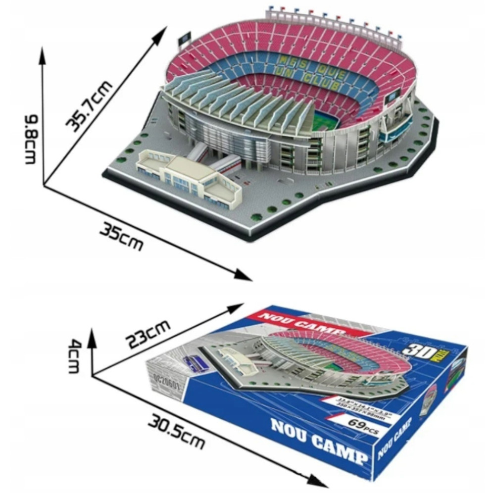 3D DĖLĖS FUTBOLO STADINO STADIONO STOVYKLĖ NOU FC BARCELONA MODELIO FUTBOLO AIKŠTĖ 69e