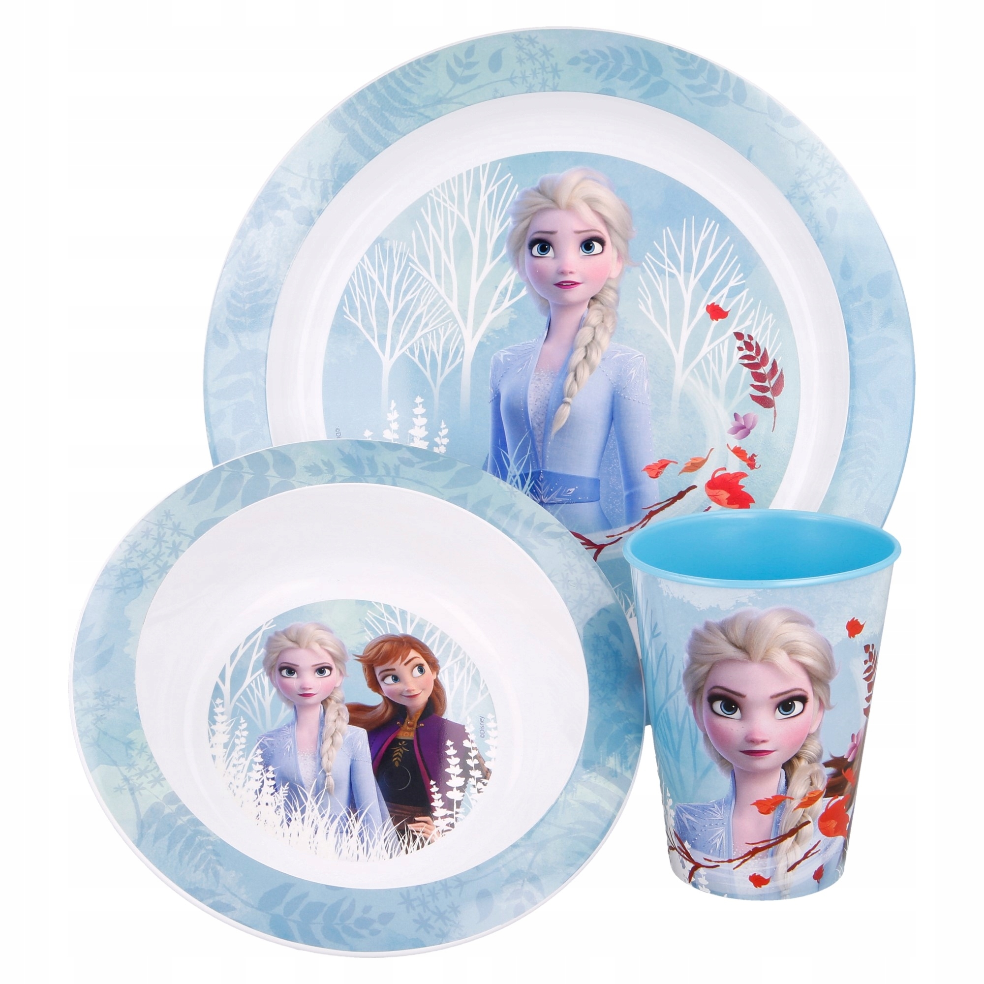 Stor Frozen II vakarienės rinkinys lėkšta bliudas puodelis