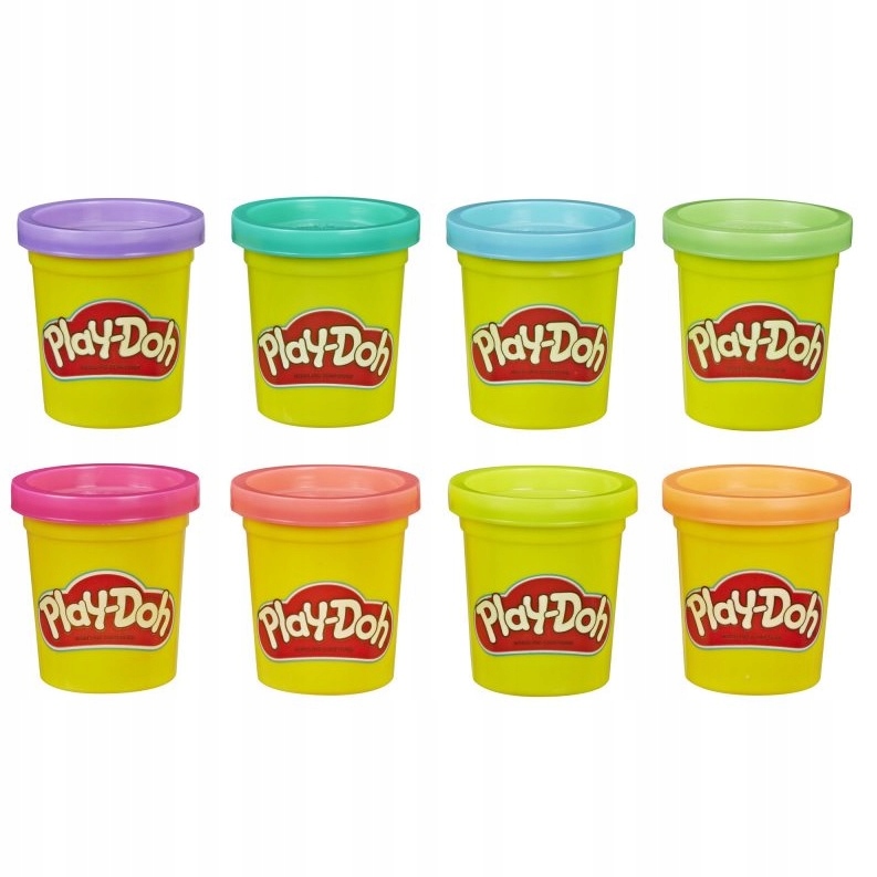 PLAY-DOH HASBRO CASTRY CAY 8 SPALVŲ NEONINĖS SPALVOS KONDINĖS DOVANA