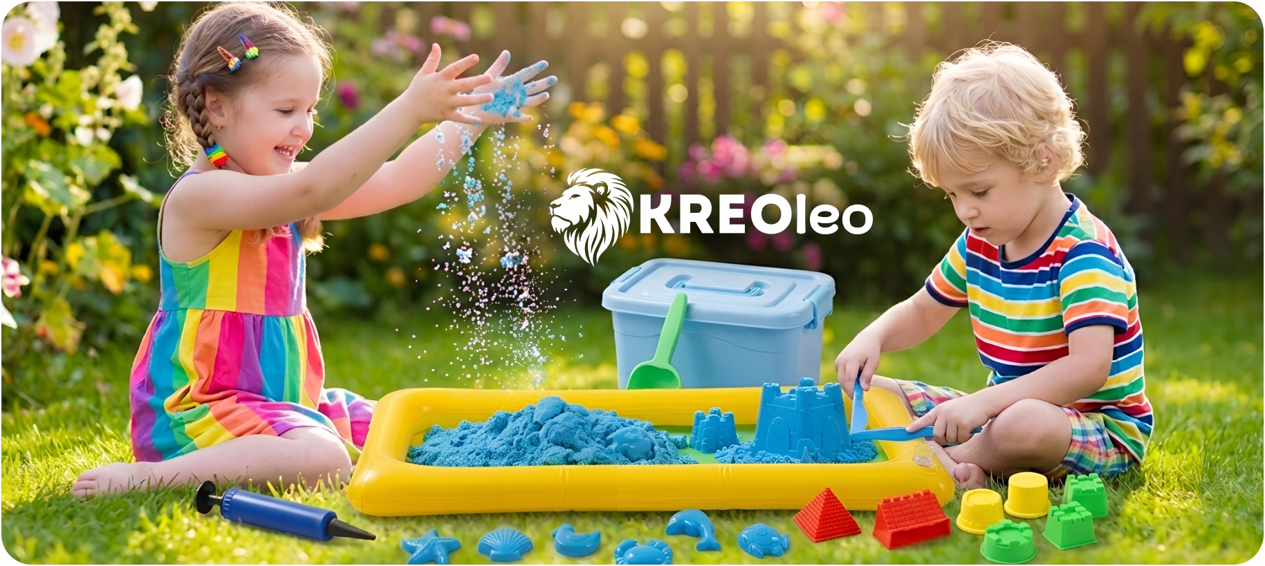 KREOleo kinešvėtas smėlis 1kg su priedais