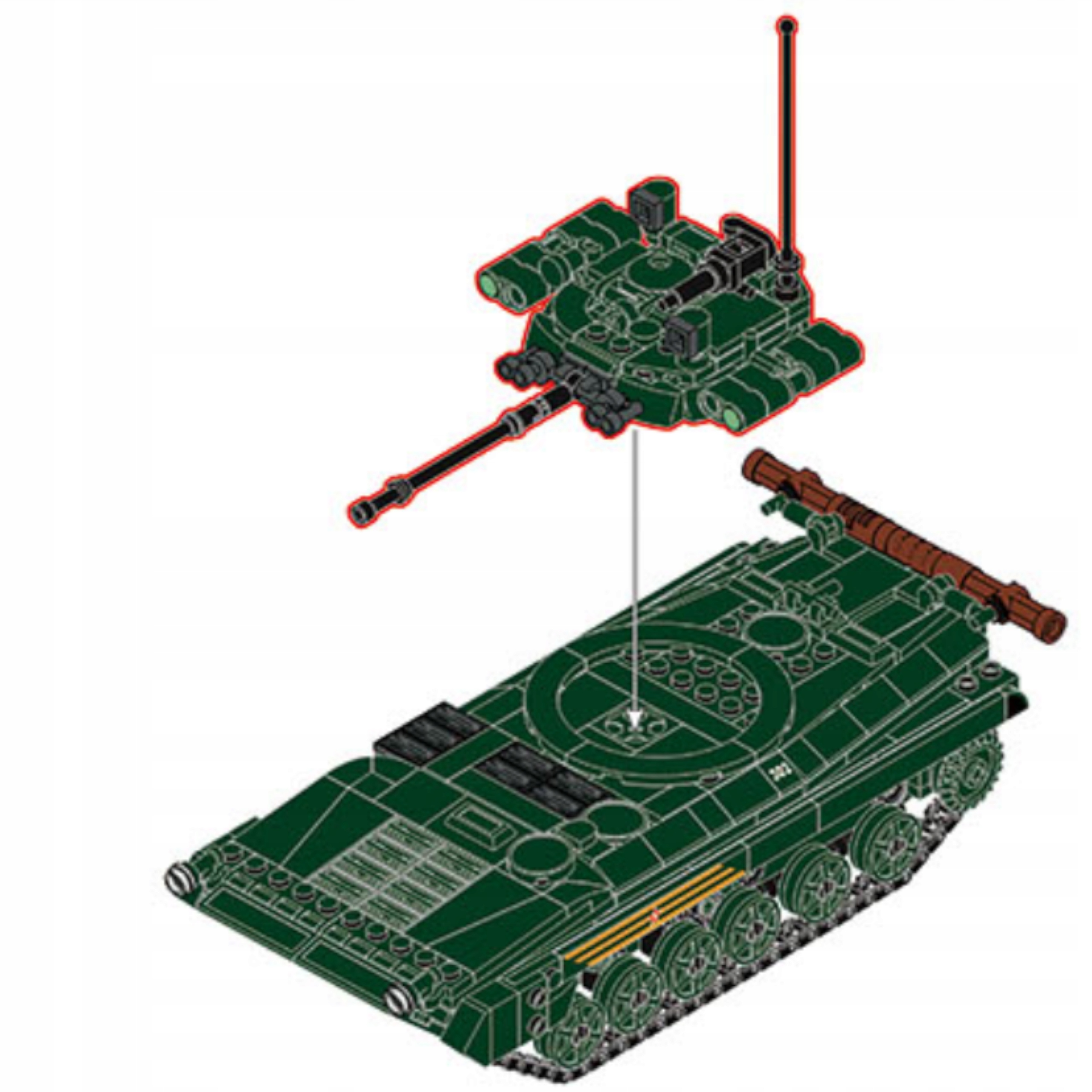 Sluban konstruktoriniai klockai tankas BWP-2MS