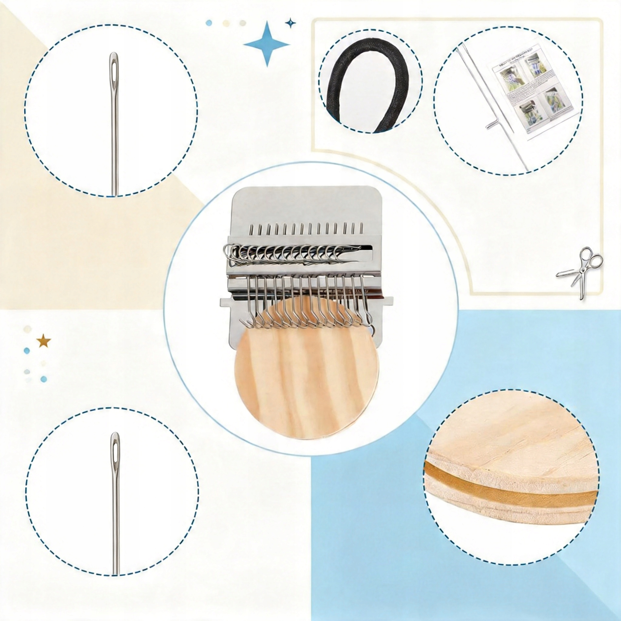 Knit Patch Kit PatchMaker, Nešiojama Darning Lom pradedantiesiems, 14 kontaktų