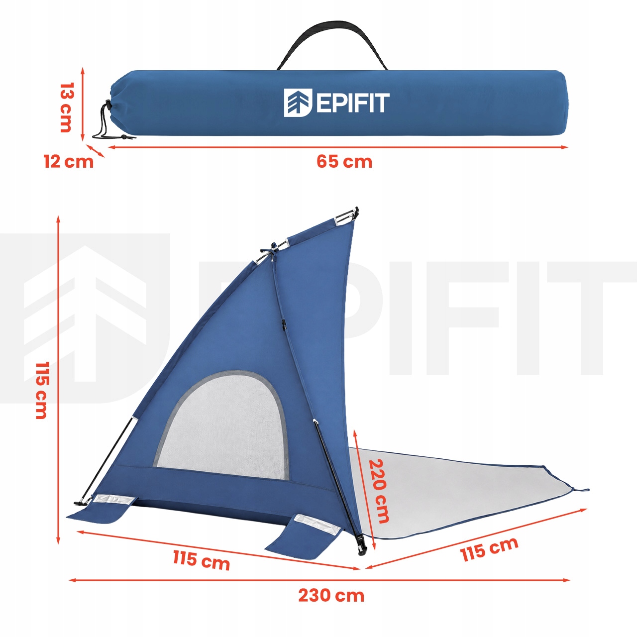 Epifit didelis paplūdimio namiatis su fiberglass apsargu
