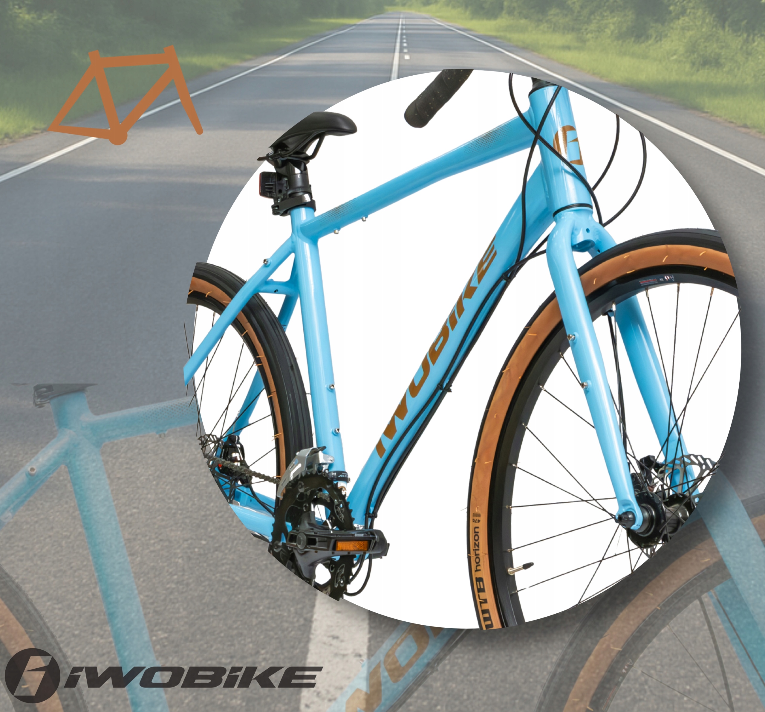 Vyriški žvyro dviračio 27,5 colio „Shimano Claris“ aliuminio diskai „IWOBIKE 2026 Light“