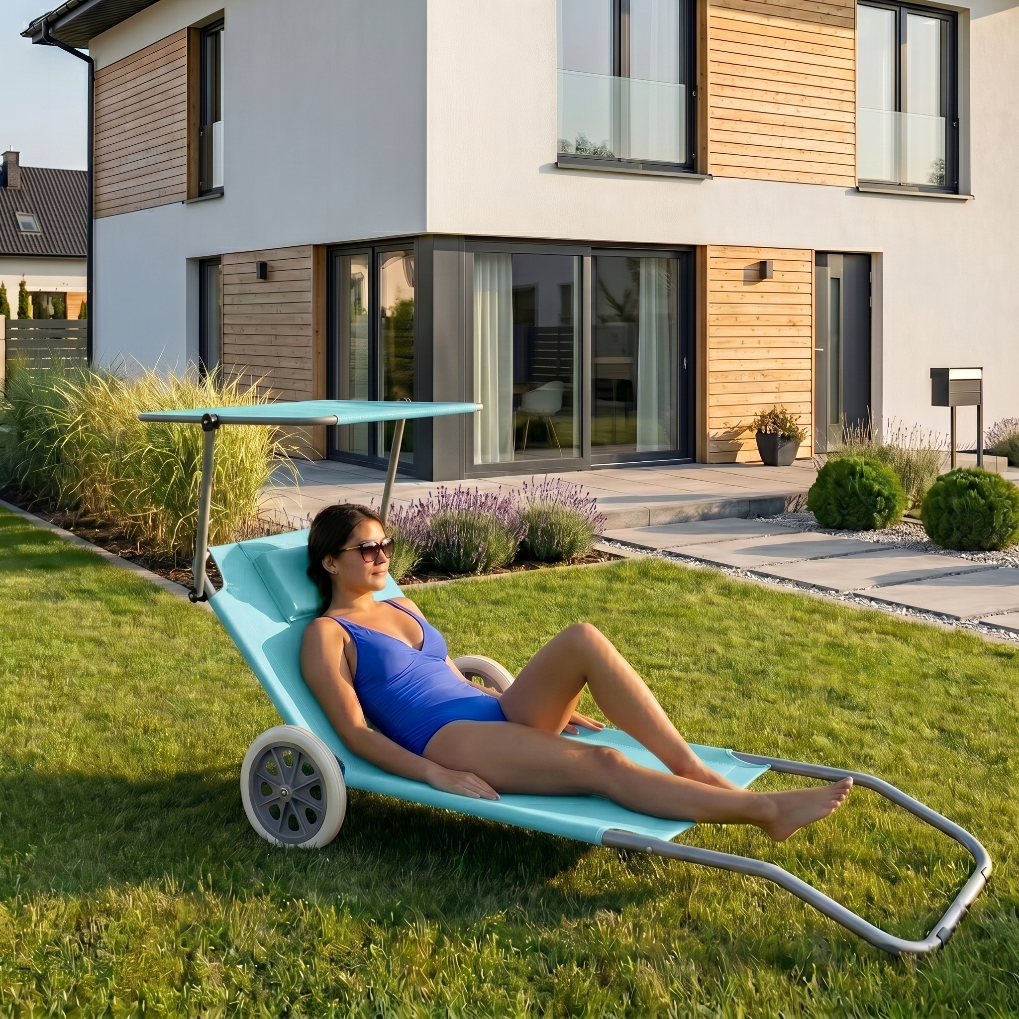 Be-Active.pl sulankstytas plažinis gultas su tieseniniu