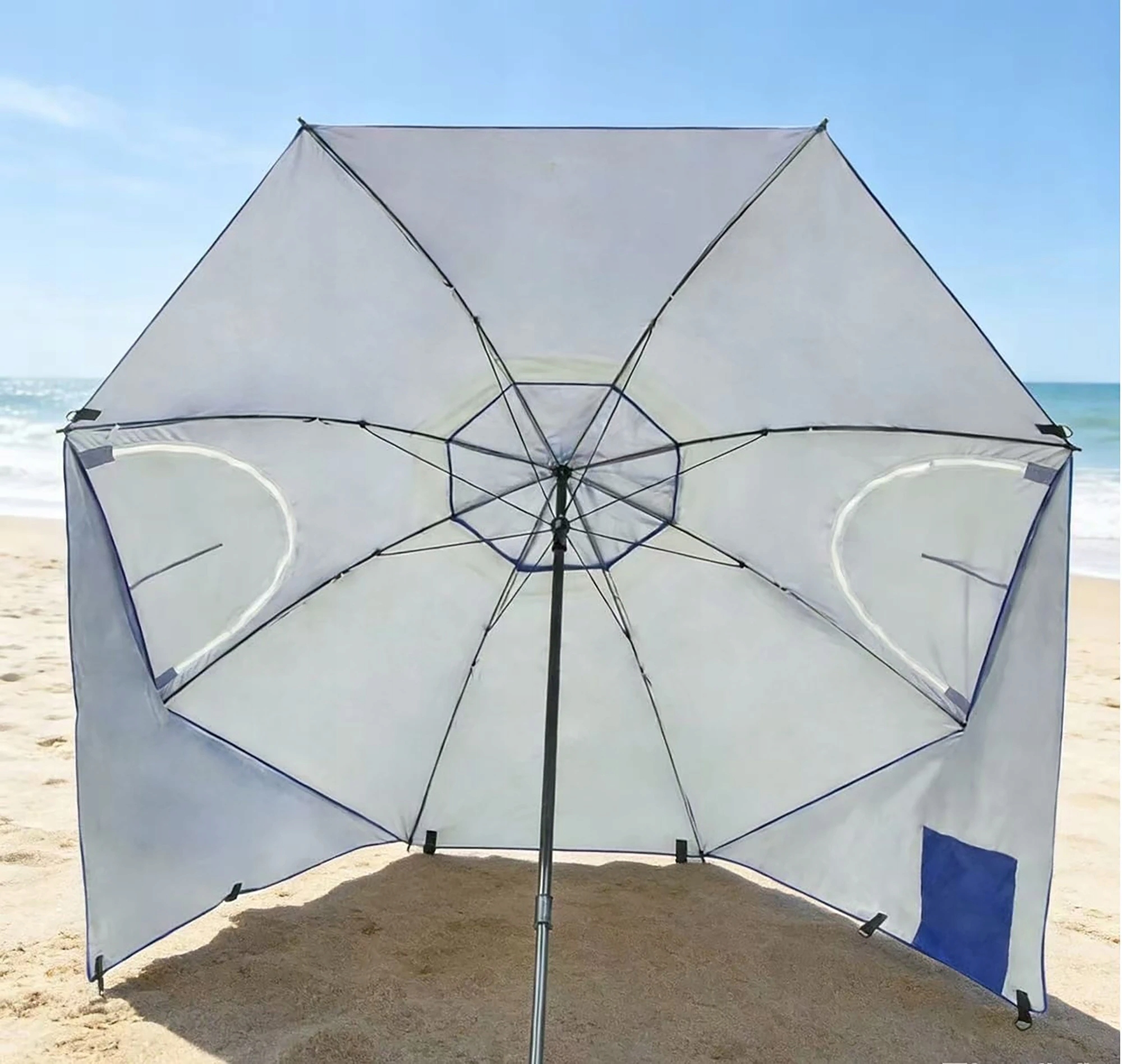 PAPLŪDŽIO SkėTIS 2IN1 PALAPINĖ SU UŽDĖGIMAIS 240cm BEACH OASIS UV50+ MĖLYNA