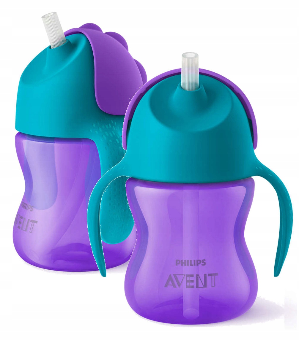 Philips Avent puodelis neperlaš su šiaudeliu 200ml 9m+