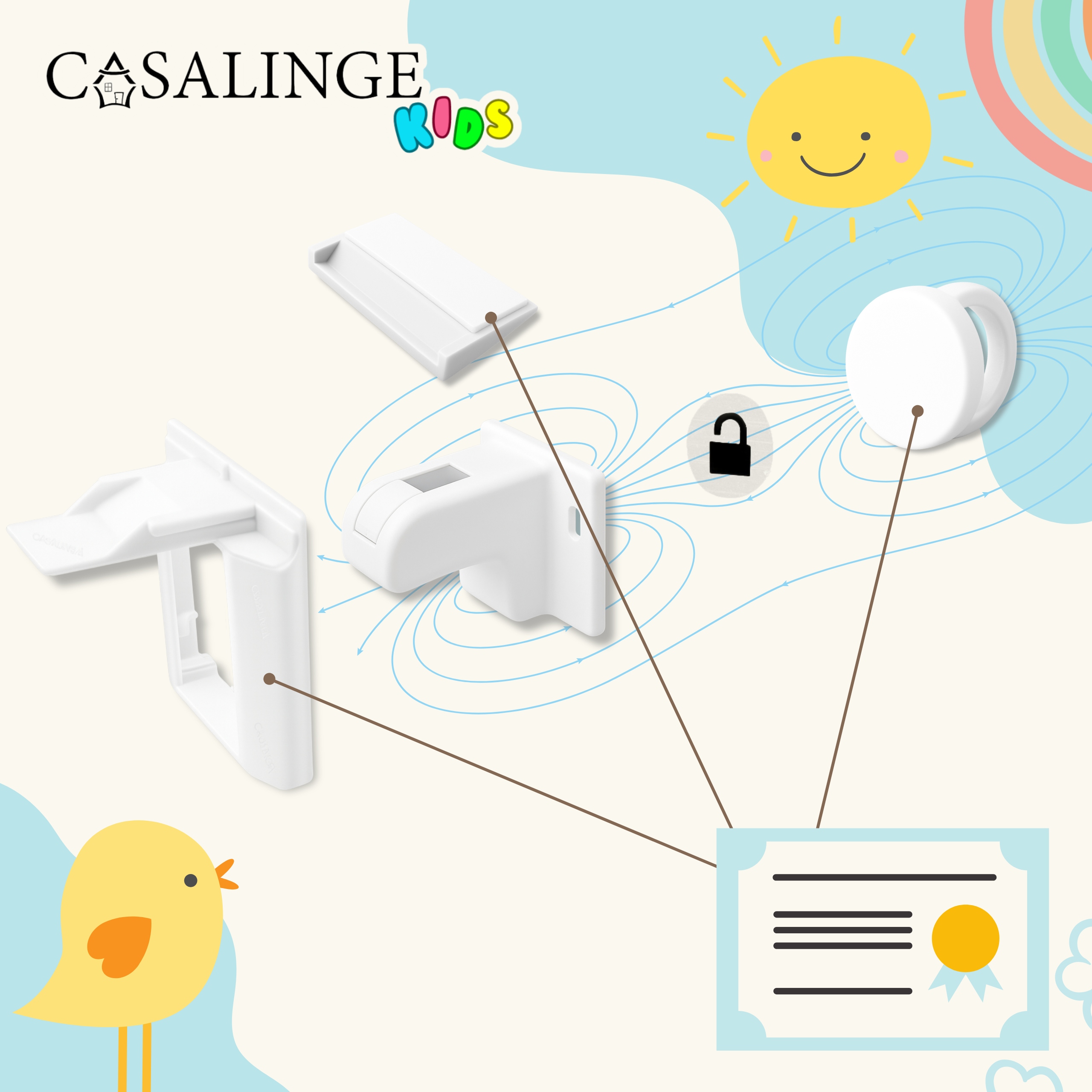 Casalinge magnetinė šafų blokada 10 vnt