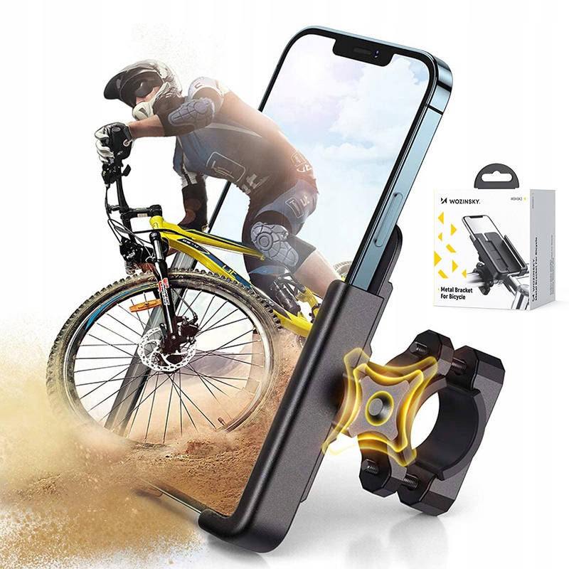 DVIRAČIO LAIKIKLIS MOTOCIKLO TELEFONUI, METALINIS, STABILUMAS, Šarvuotas, 360°