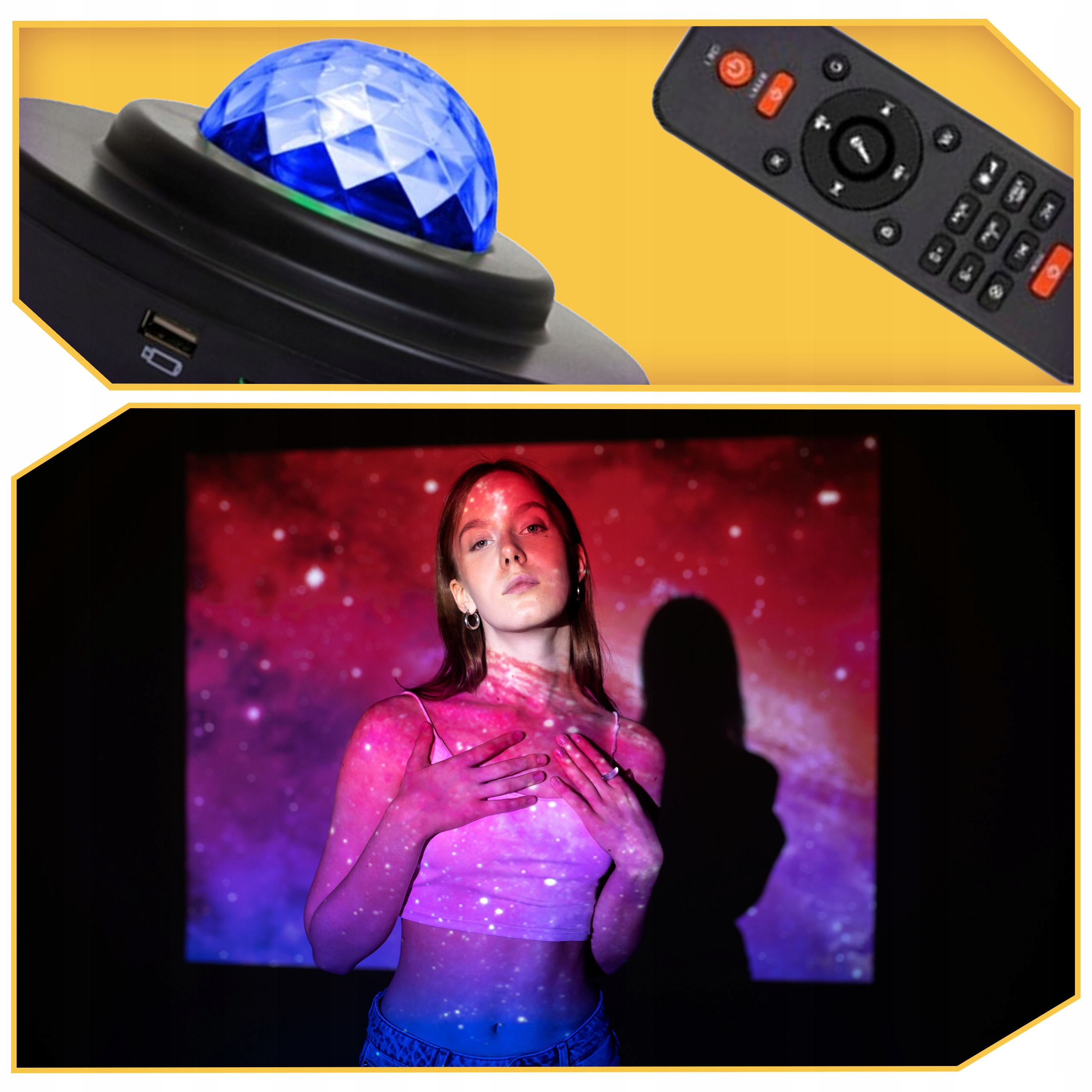 STARS PROJECTOR SKY PROJECTOR LED NAKTINIS LAMP BLUETOOTH GALBARIASIS + NUOTOLINIO PULTAS