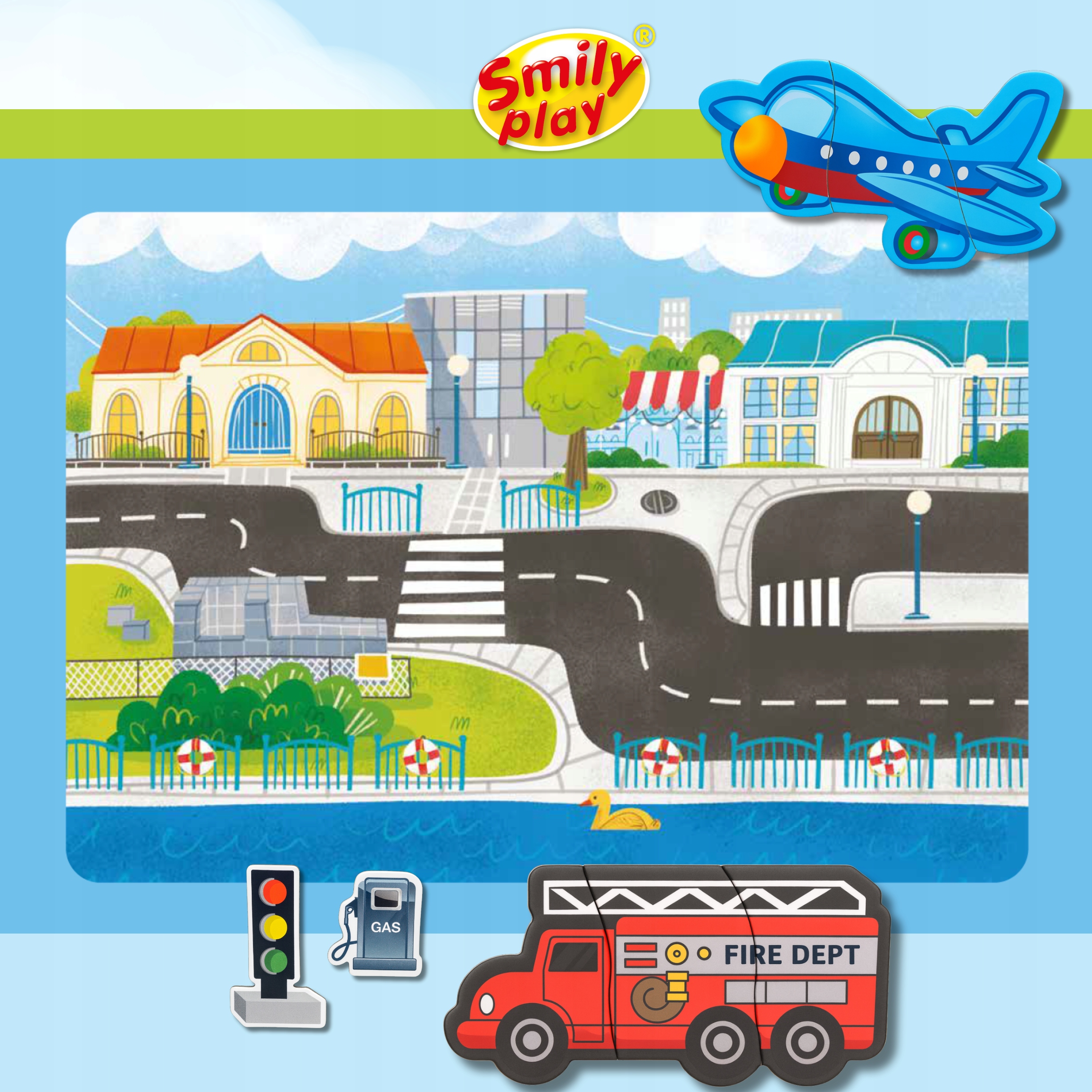 Magnetinės dėlionės Vehicles Automobiliai Smily Play knyga vaikams 3+ Dėlionė