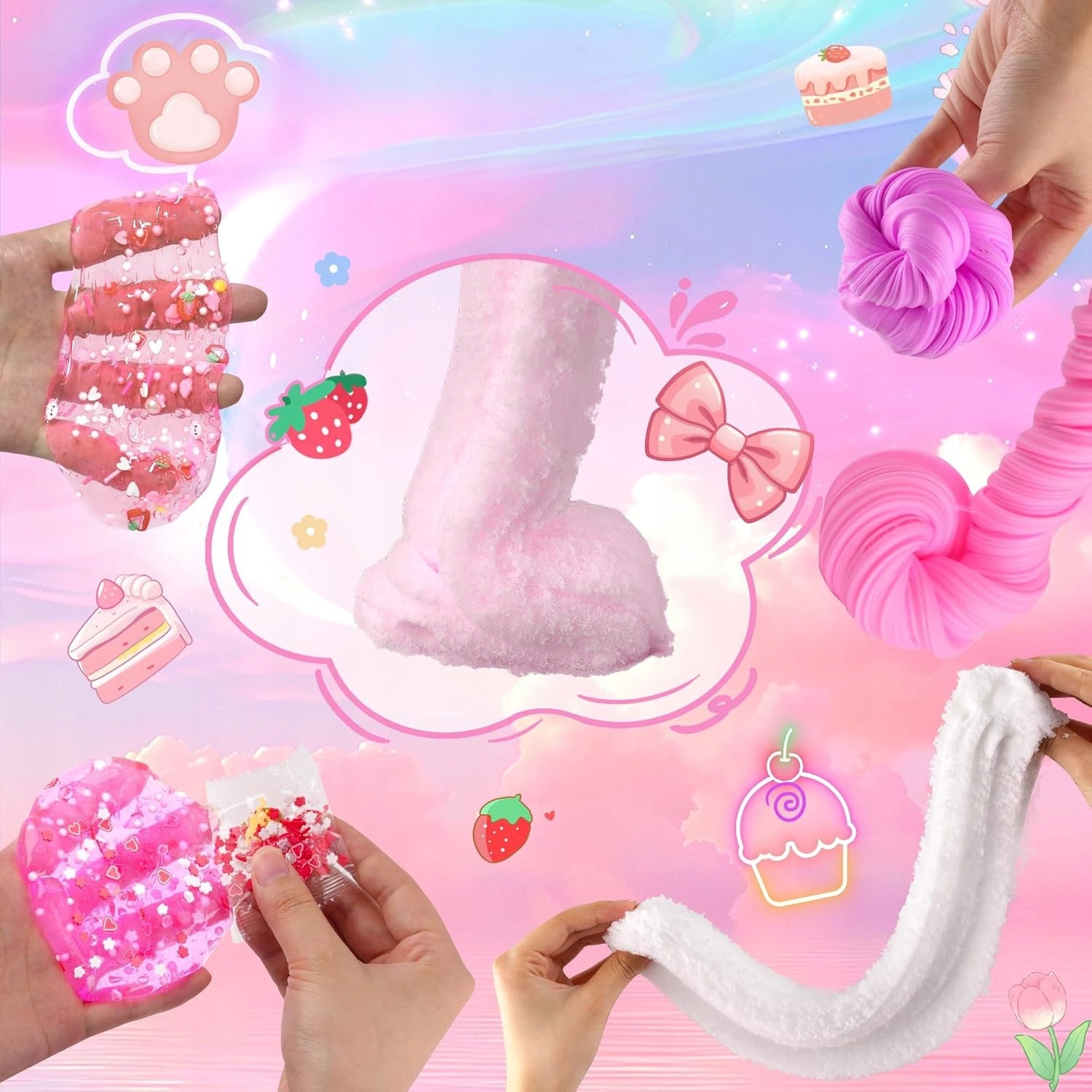 Zestaw robienia slime masa plastyczna fabryka pink
