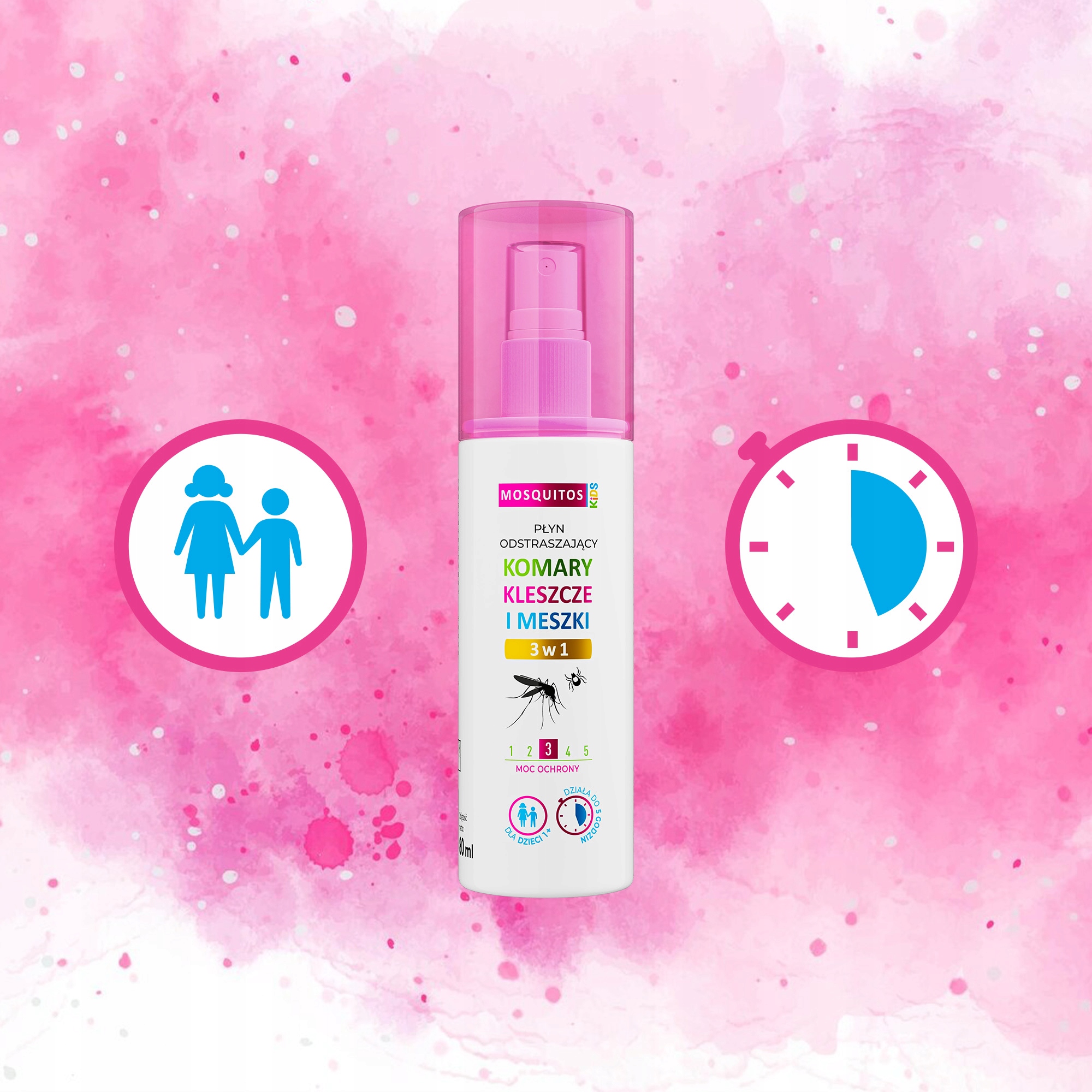 Nature pharm Mosquitos Kids skystis uodams, erkėms ir dygliukams 3in1 80 ml