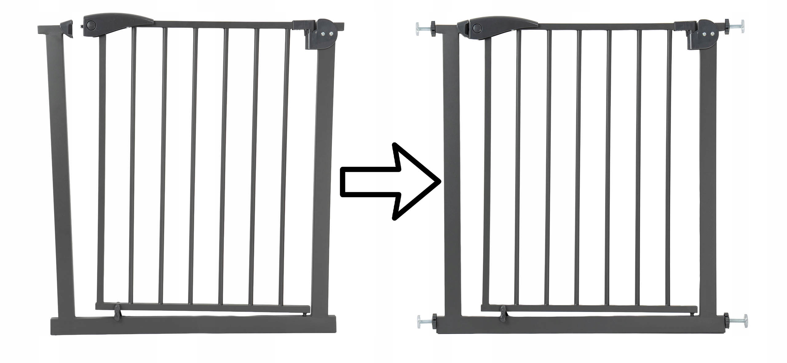 APSAUGOS KLIŪTĖS APSAUGOS VARTAI LAIPTĖMS, IŠSIPLĖTIMAS, 75-118cm