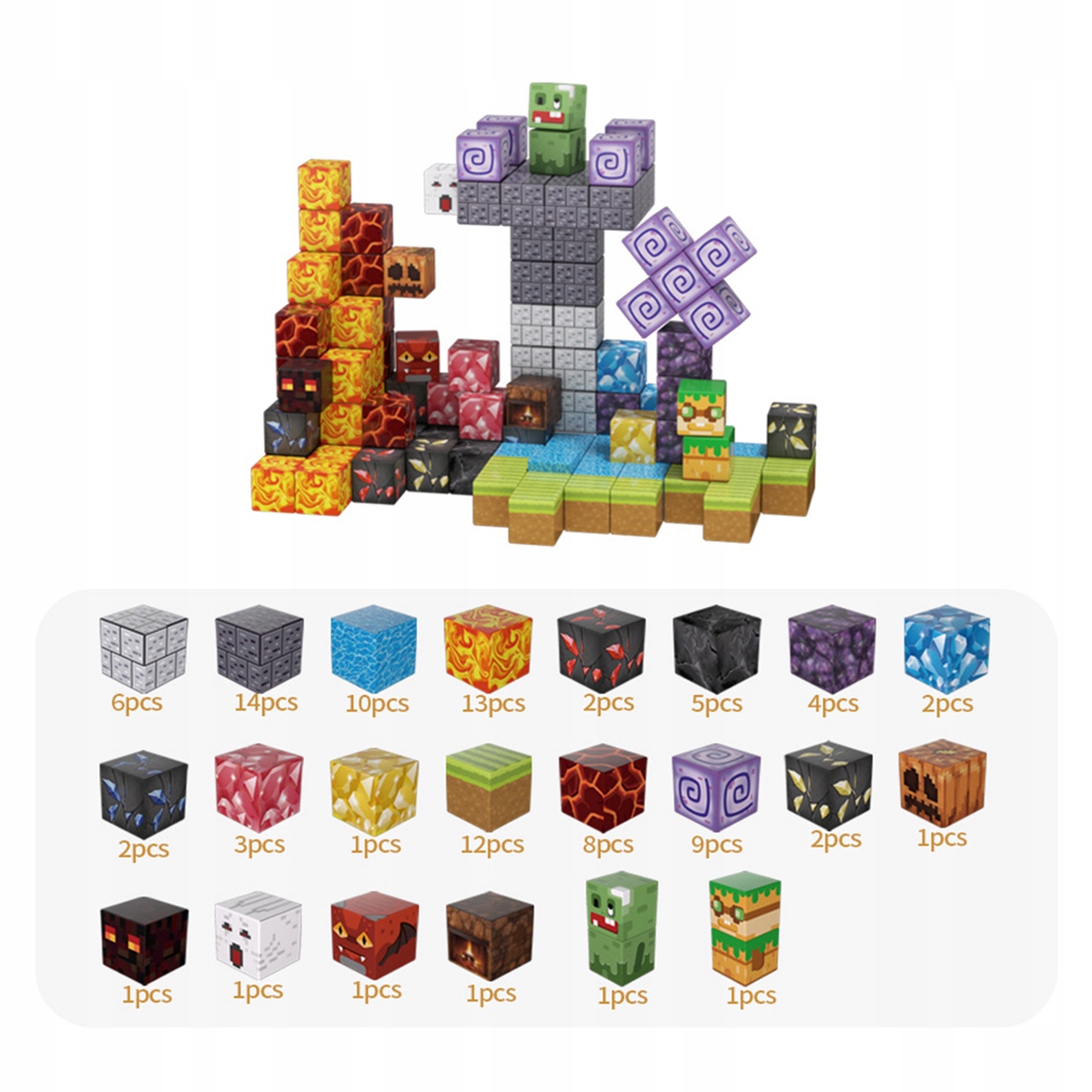 MagWonder magnetinių blokelių Montessori World Cubes rinkinys Mix 100 EL