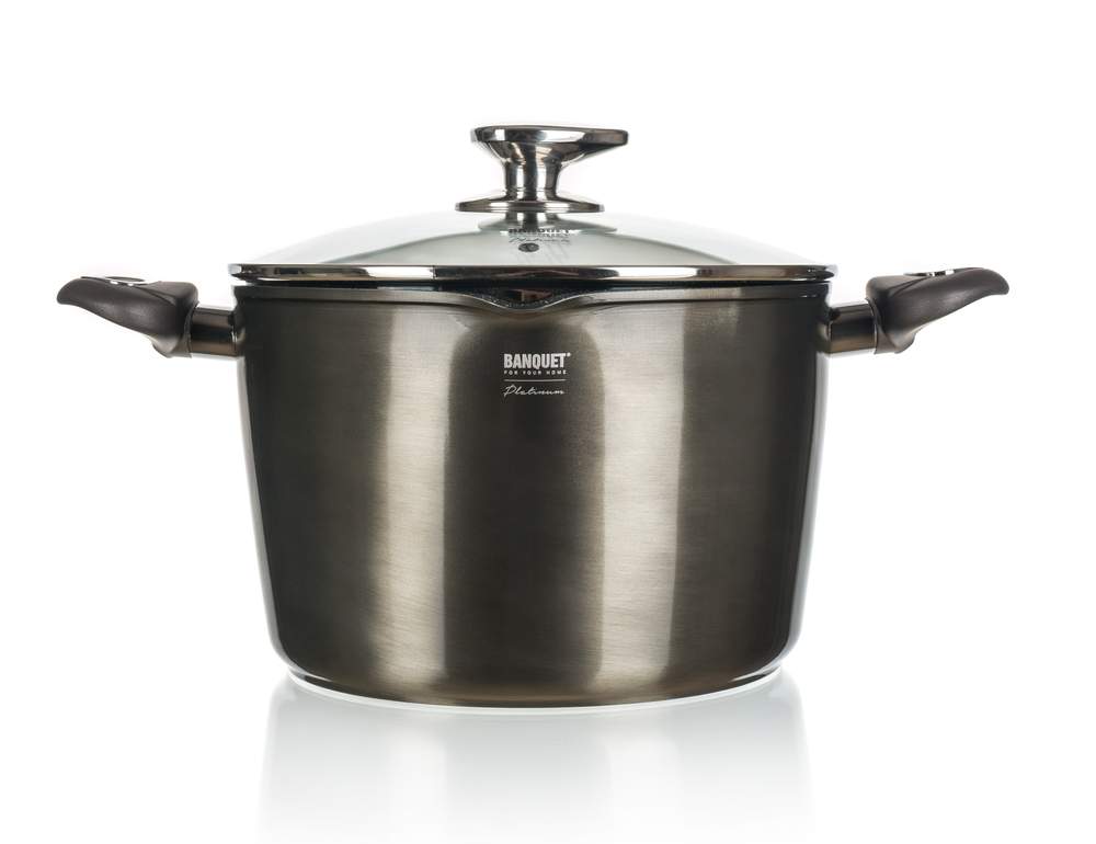 Puodas makaronams, bulvėms, vakarienei virti, METALINĖ PLATINA, 24cm, 6,2L