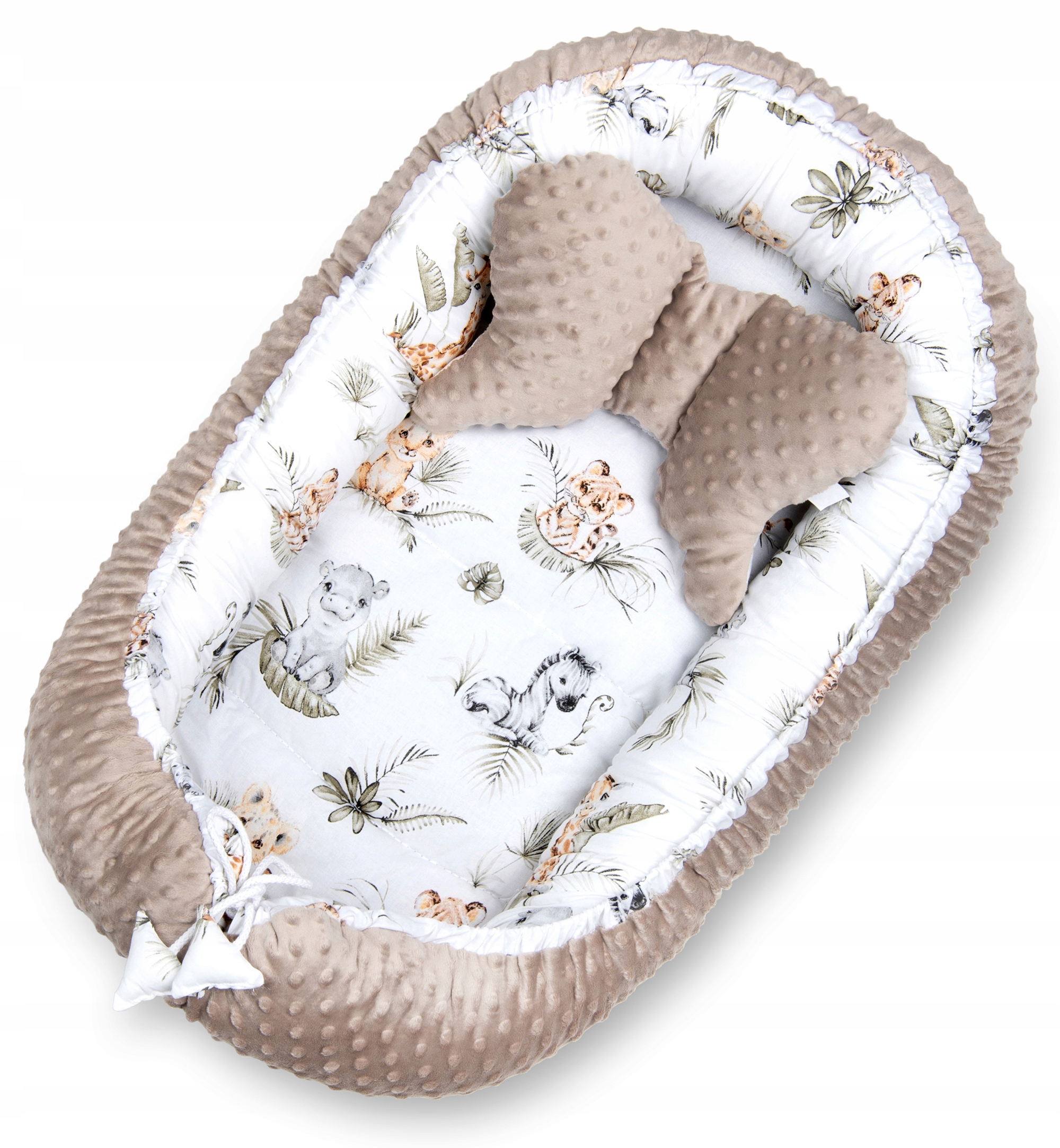 BABY COCOON NEST WRAPPLE + DRUGELIŲ PAGALVĖ - MINKY COTTON