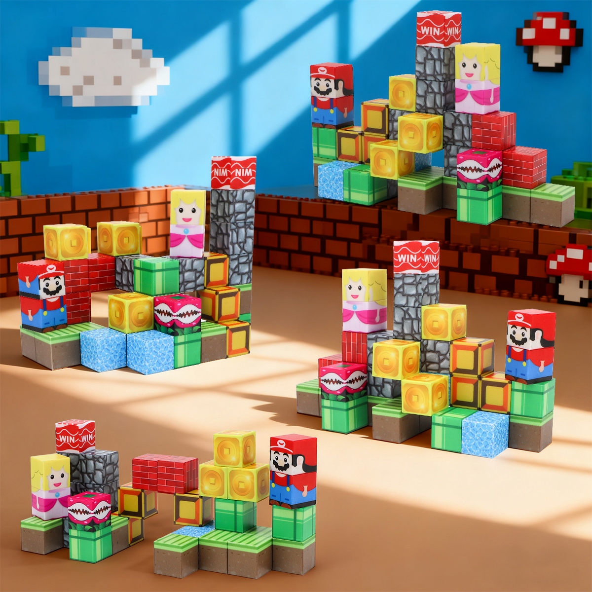 Magnetiniai 3D klockai 35 elementai kūryba