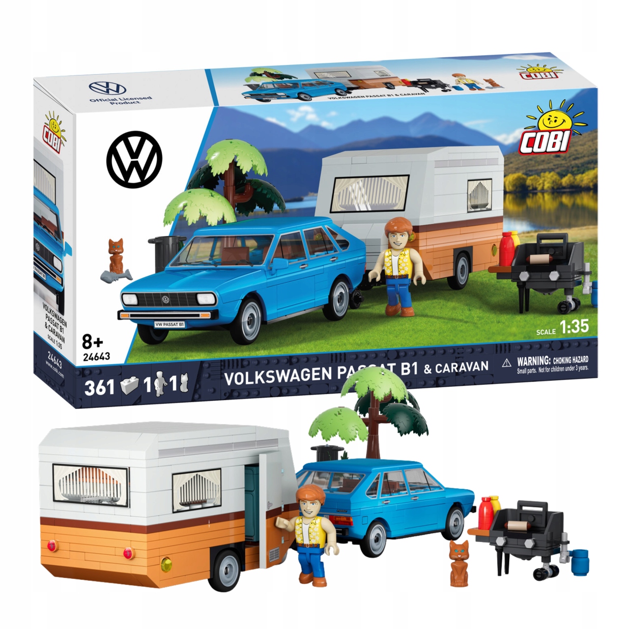 COBI BLOKAI 24643 Auto Volkswagen Camping Passat B1 ACTION TOWN 361 vnt.