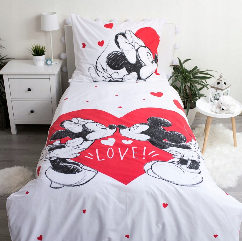 Patalynė MICKEY MOUSE MICKEY DISNEY medvilninė antklodė 140x200 pagalvė 70x90cm
