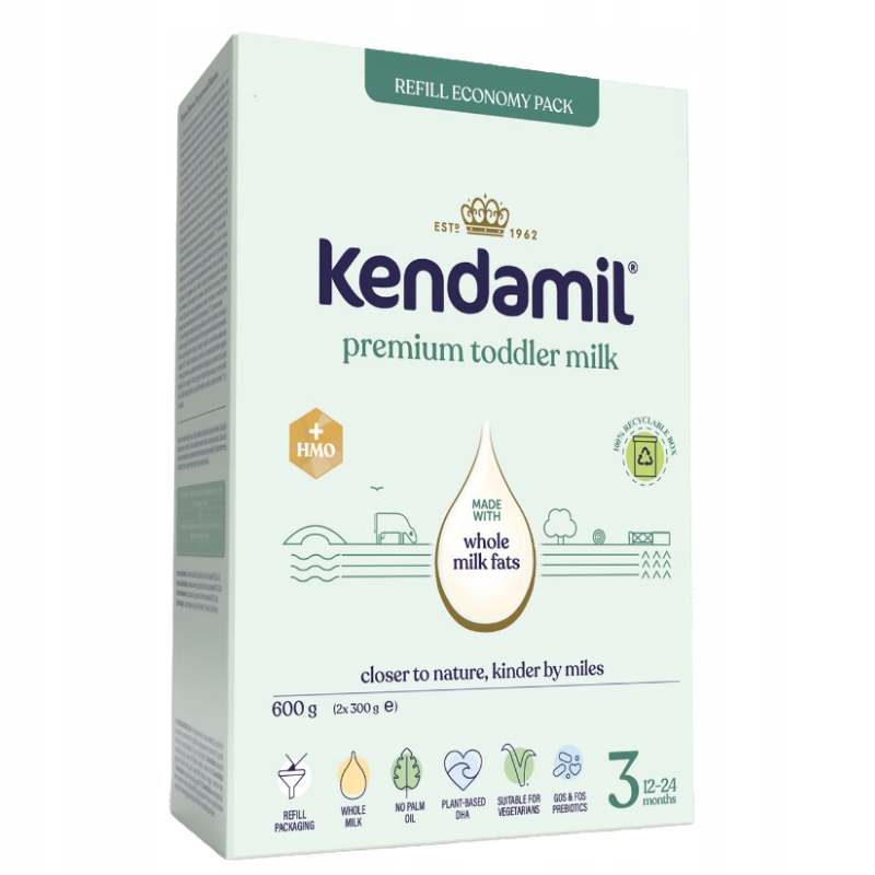 Kendamil 3 Premium modifikuotas pienas 600g be žuvies ir palmių aliejaus