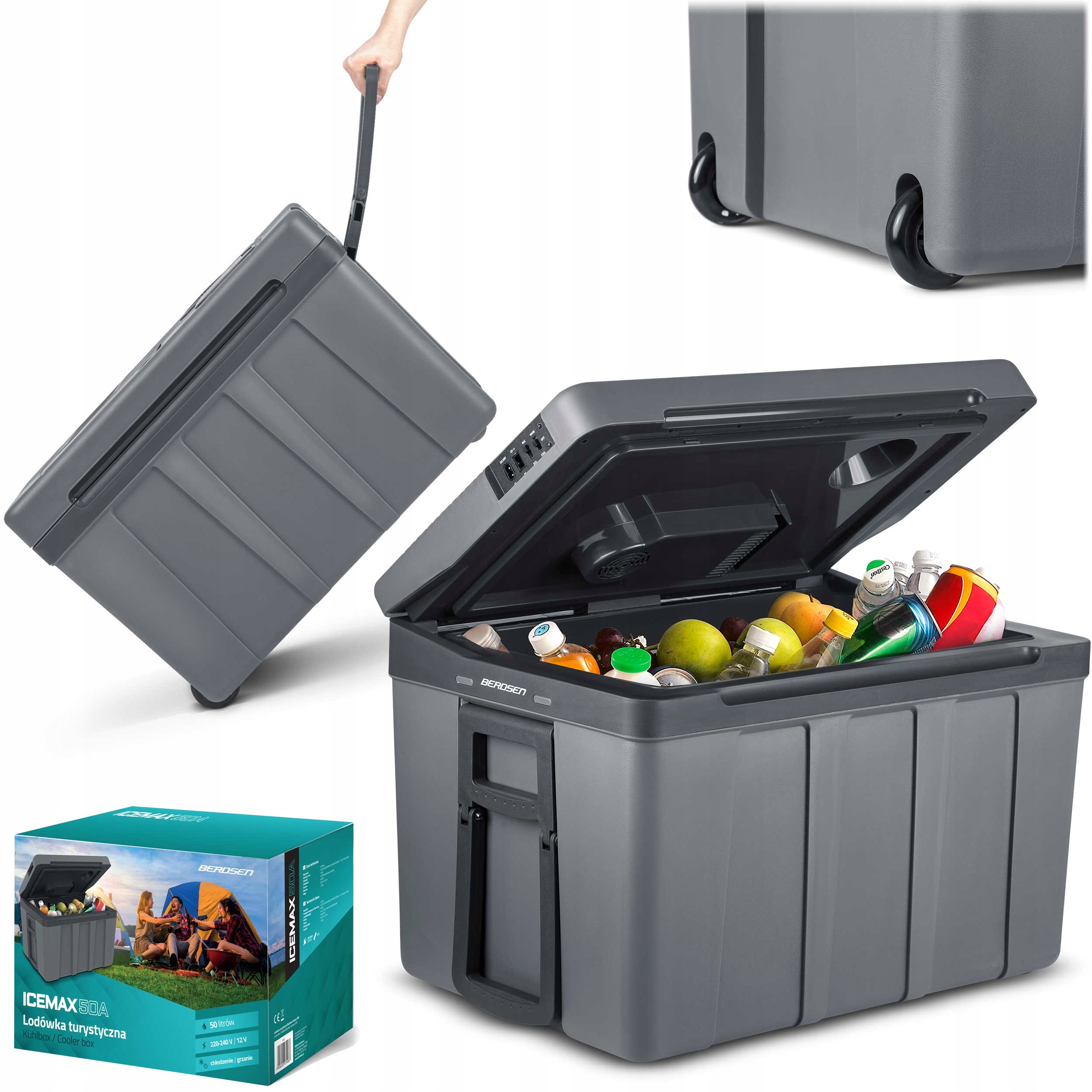 AUTOMOBILINIS Šaldytuvas 12V/230V USB 50L