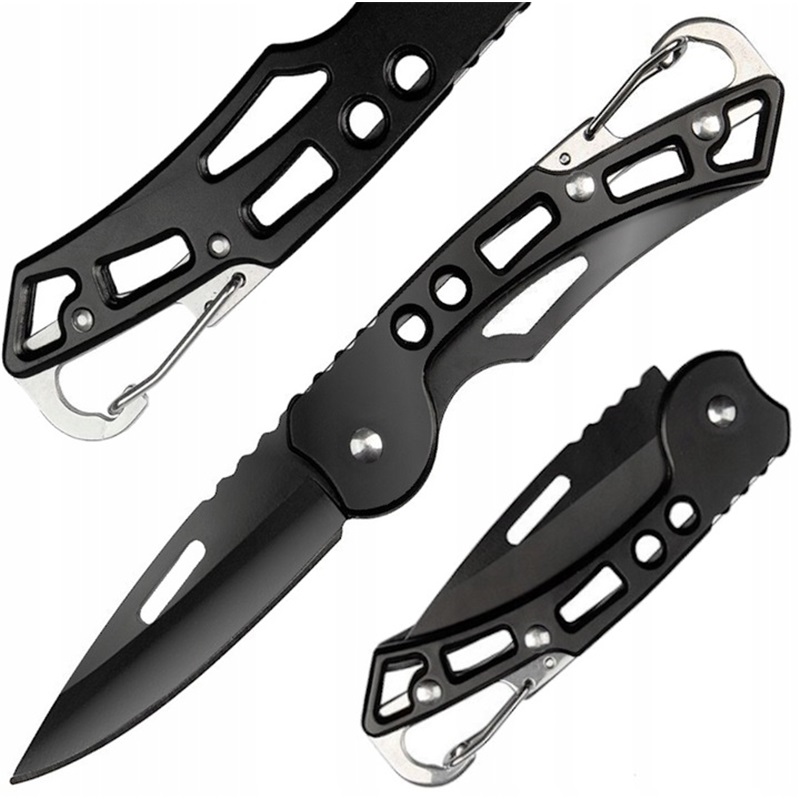 SURVIVAL POCKET KNIFE LENGVAS KEMPINGŲ GRYBAS, SULANKSTAMAS SU KARABINE