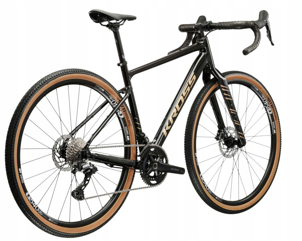 28" žvyro dviratis KROSS ESKER 6.0 GRX rėmas M 48.5 cm juodas - auksinis R25