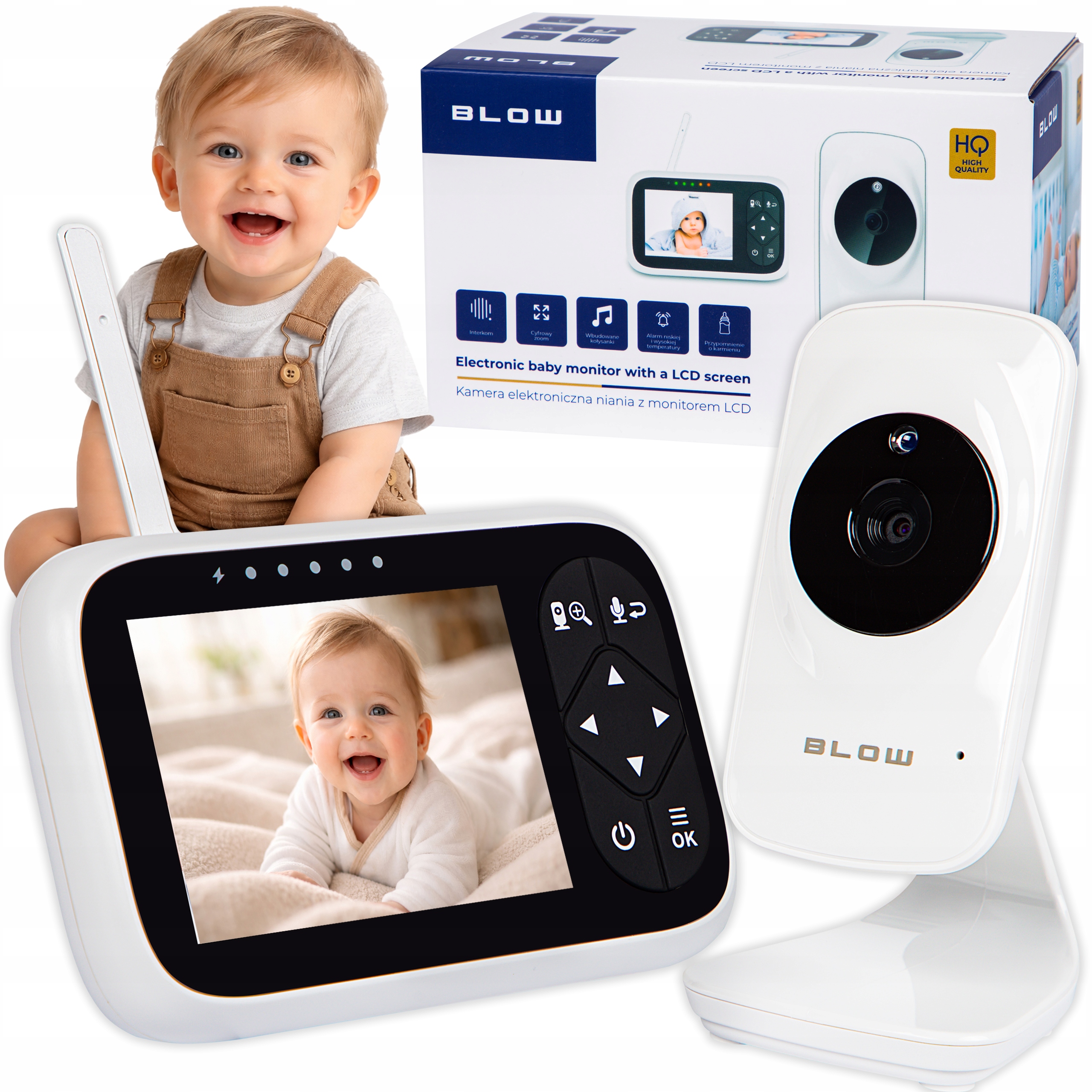 Kamera niania Blow elektroniczna LCD HD tryb nocny