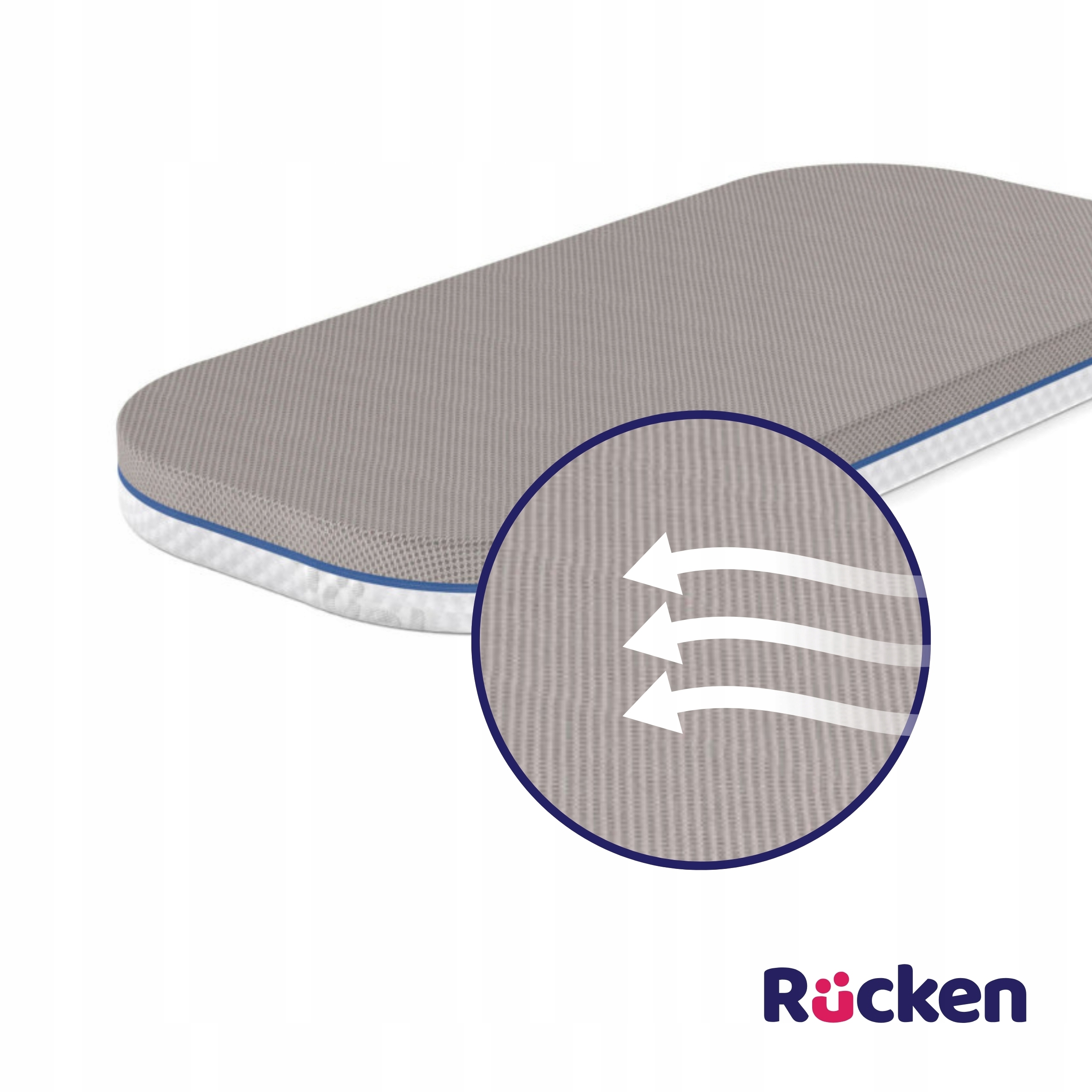 RUCKEN čiužinys lopšiui Chicco Baby Hug Premium 72x33