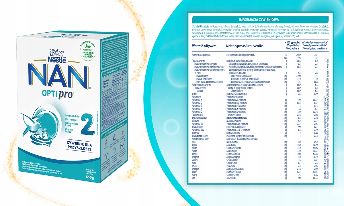 Nestlé NAN Optipro 2 pienas 650g