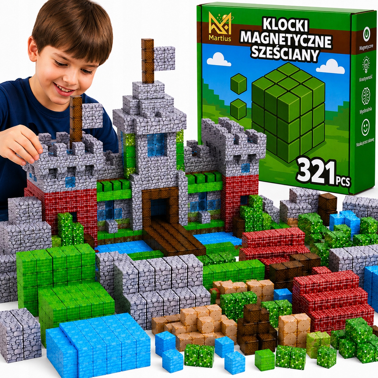 Martius magnetiniai klociai 321 elementų