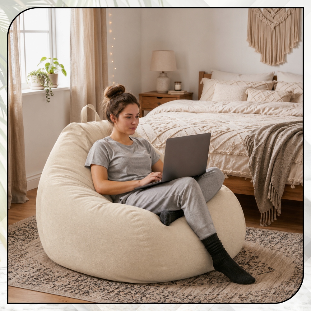 PUFA BAG XXL VELUR 120 CM BEIGE
