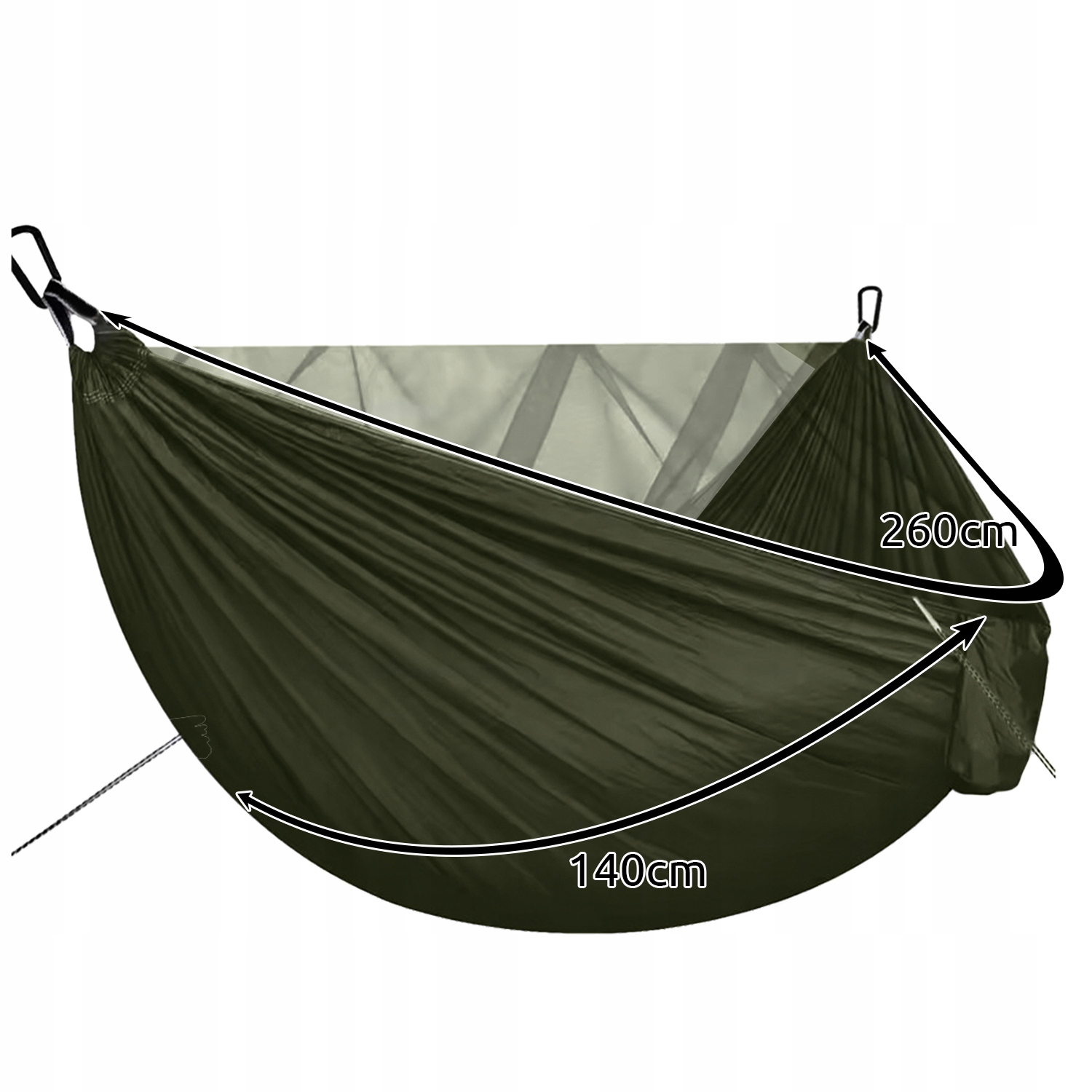 Hamakas be strypo Trizand green 250 kg 280 x 140